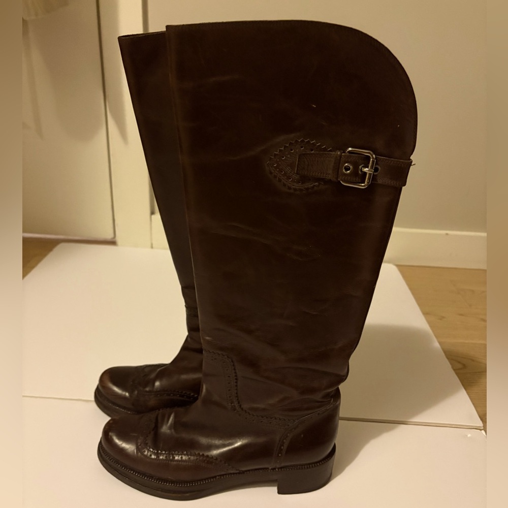 Louis Vuitton Dark Brown Over the Knee Boots
